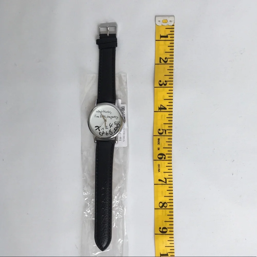 Watch Women’s Novelty  I’m Late Phrase Watch NEW Statement Quartz Watch - Picture 8 of 8